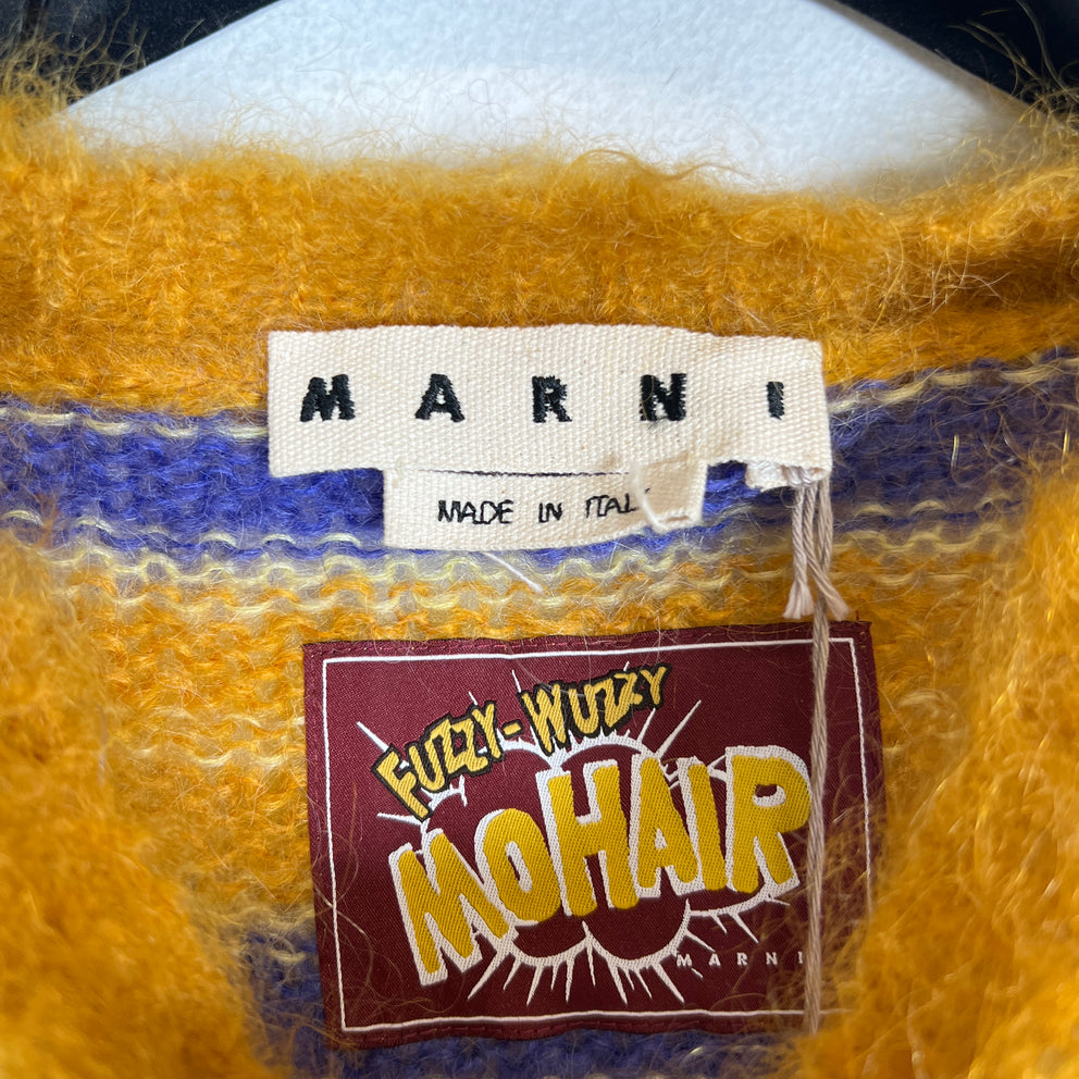 Marni Yellow Fuzzy Wuzzy Mohair Sweater Size 50