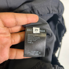 Balenciaga Black Logo Nylon Rain Jacket Size L