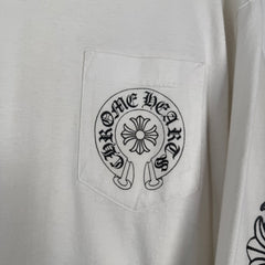 Chrome Las Vegas Horseshoe Floral Graphic White Longsleeve Size L