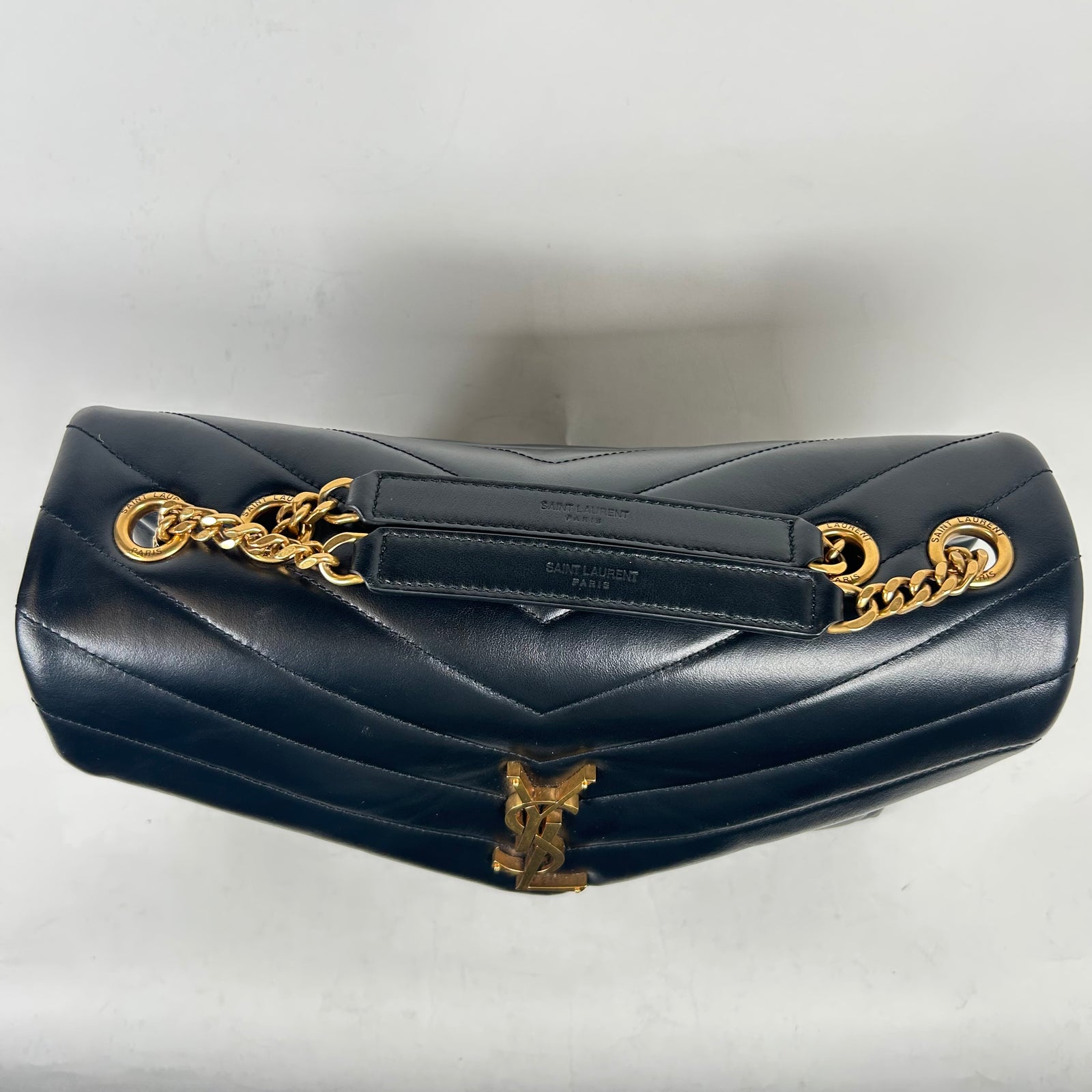 Saint Laurent Black/Gold Loulou Matelasse Medium Shoulder Bag