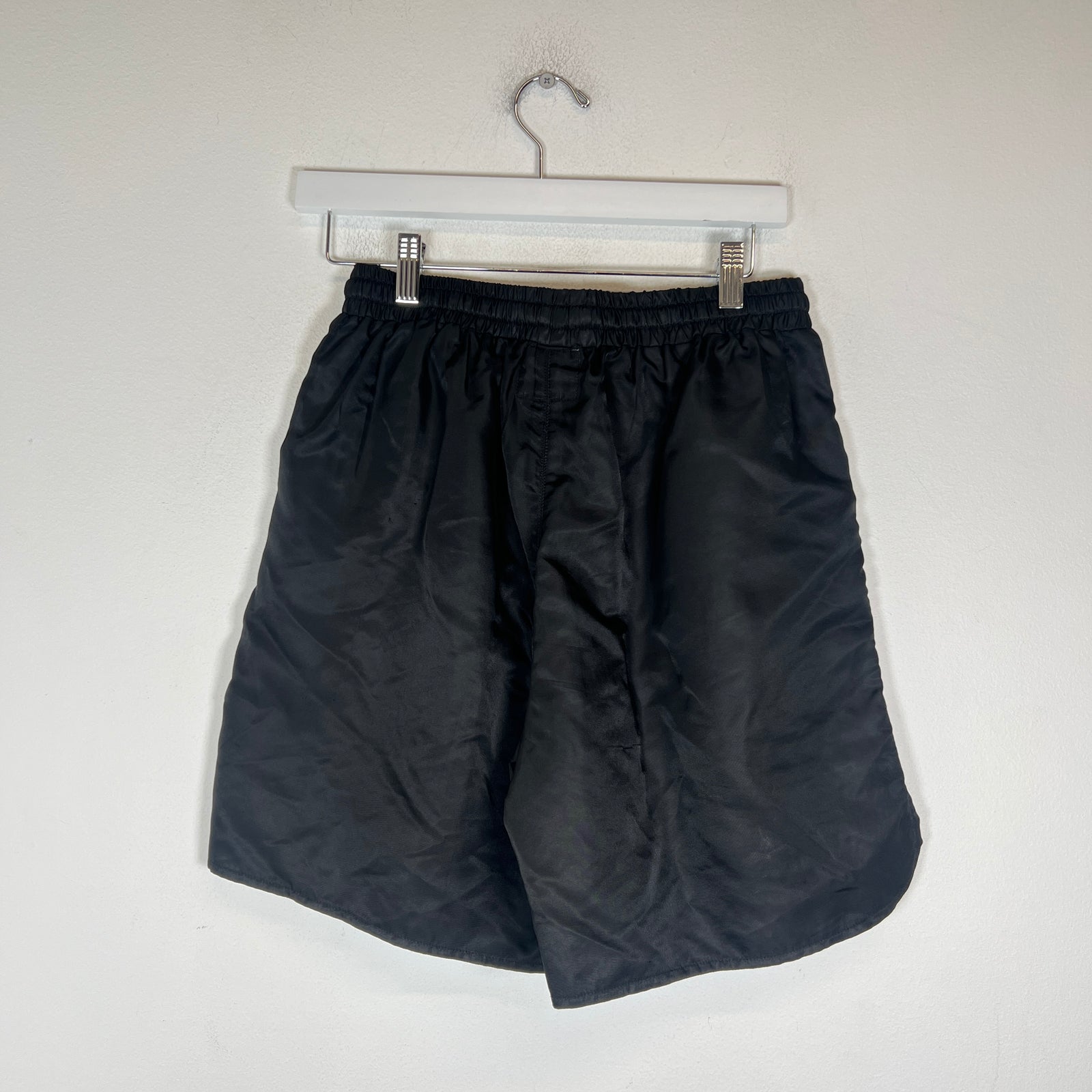 Saint Vanity Black Patch Logo Nylon Shorts Size M