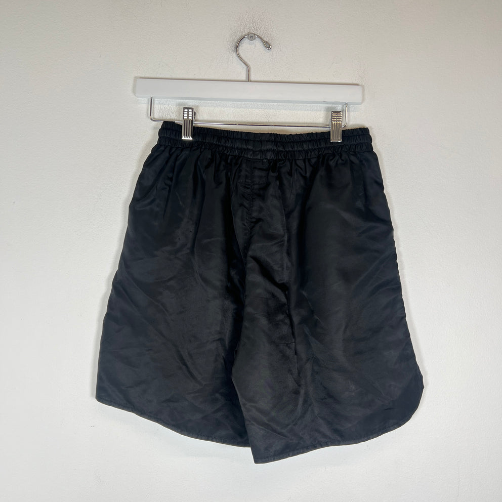 Saint Vanity Black Patch Logo Nylon Shorts Size M