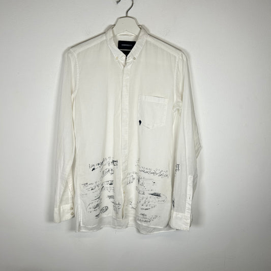 Miharayasuhiro White Equations Button Up Size S