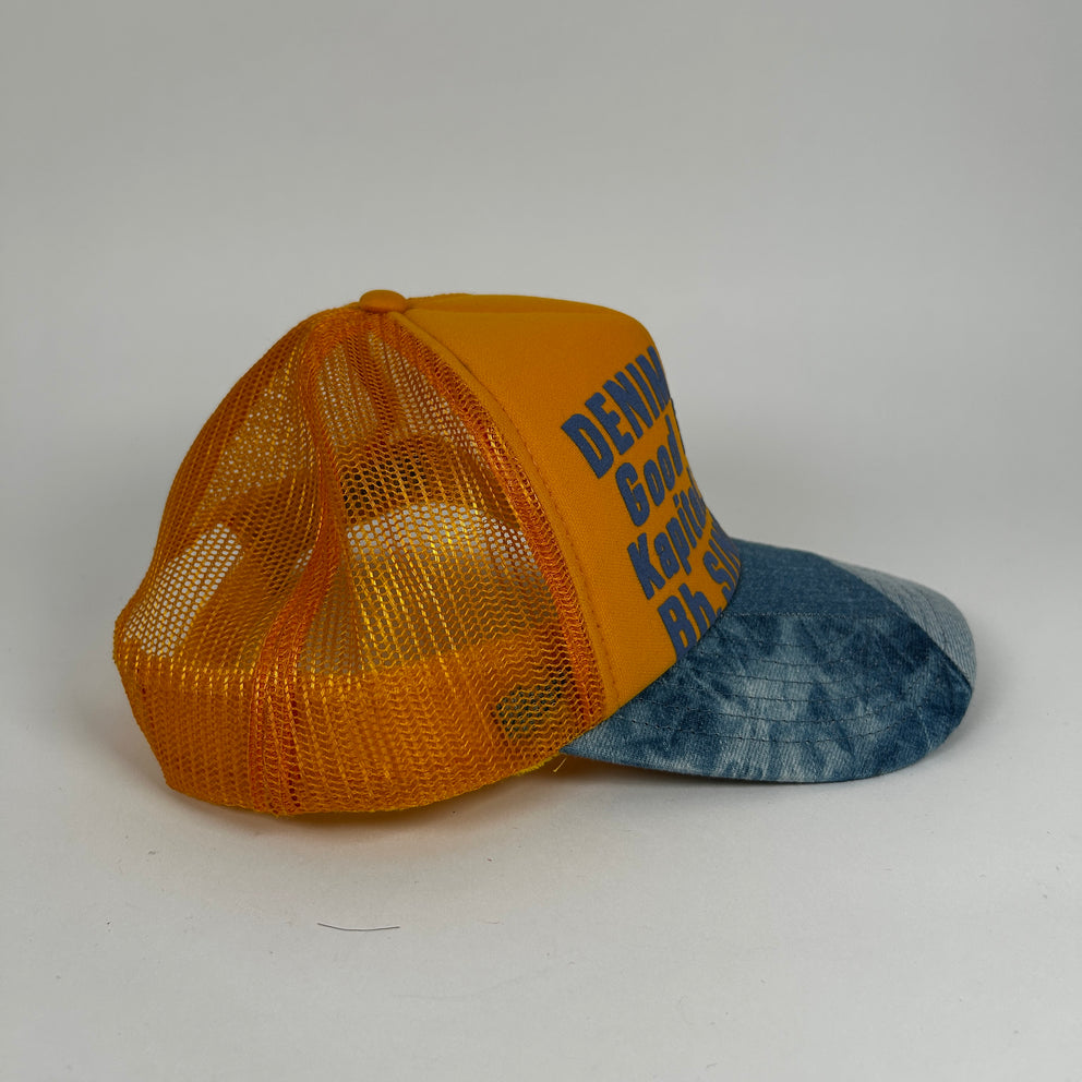 Kapital 'Denim Repair' Yellow Trucker Hat