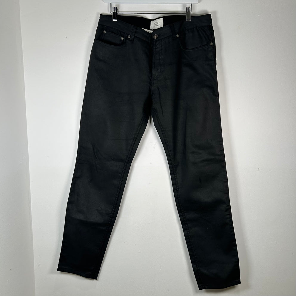 Givenchy Black Waxed Denim Jeans Size 36