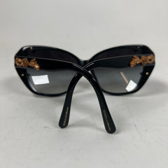 Dolce & Gabbana Black Sicilian Baroque Cat Eye Sunglasses