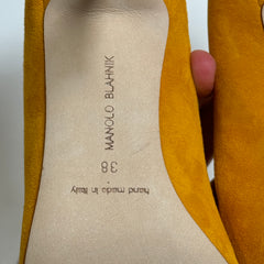 Manolo Blahnik Yellow Suede Pumps Size 38