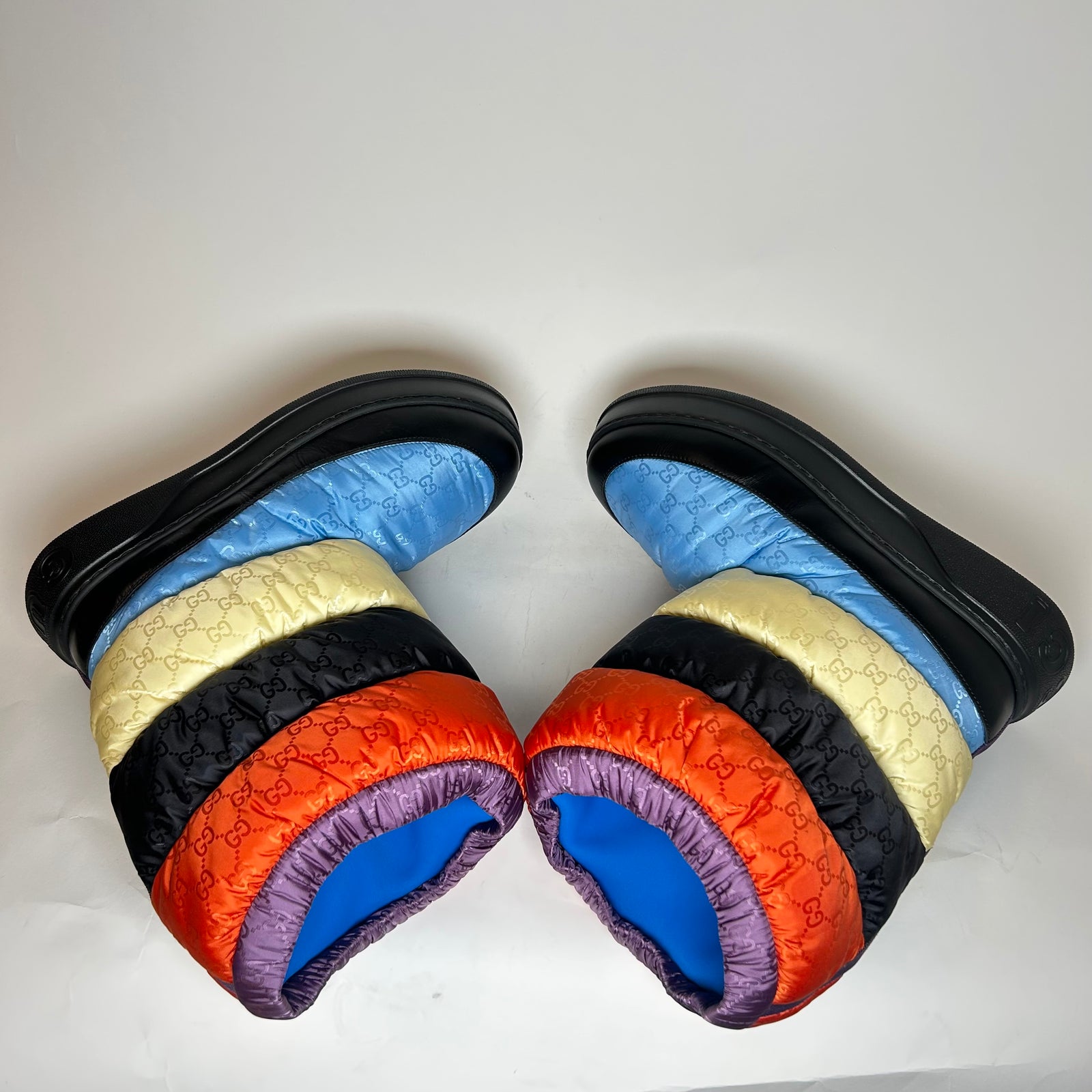 Gucci Multicolor GG Nylon Padded Snow Boots Size GG 9.5