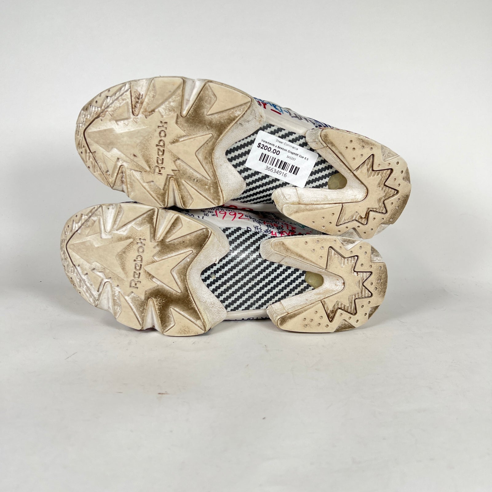Vetements x Reebok Graphitti Size 8.5