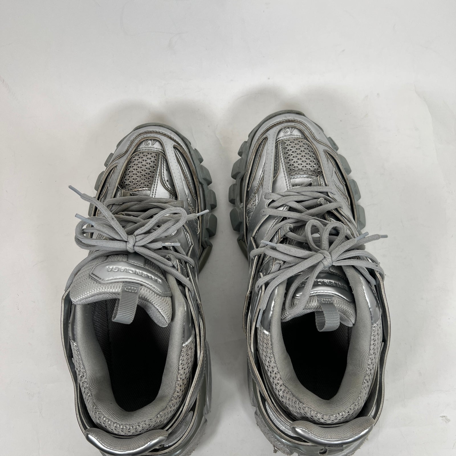 Balenciaga Metallic Silver Track Sneaker Size 43