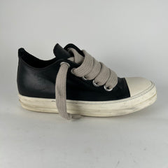 Rick Owens Black Leather Jumbo Lace Ramones Size 10.5