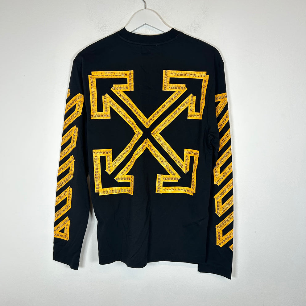 Off-White Black/Yellow Tape Measure Arrows Longsleeve Size S