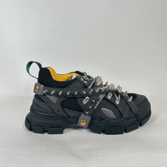 Gucci Black Spiked Flashtrek Sneaker Size GG 7