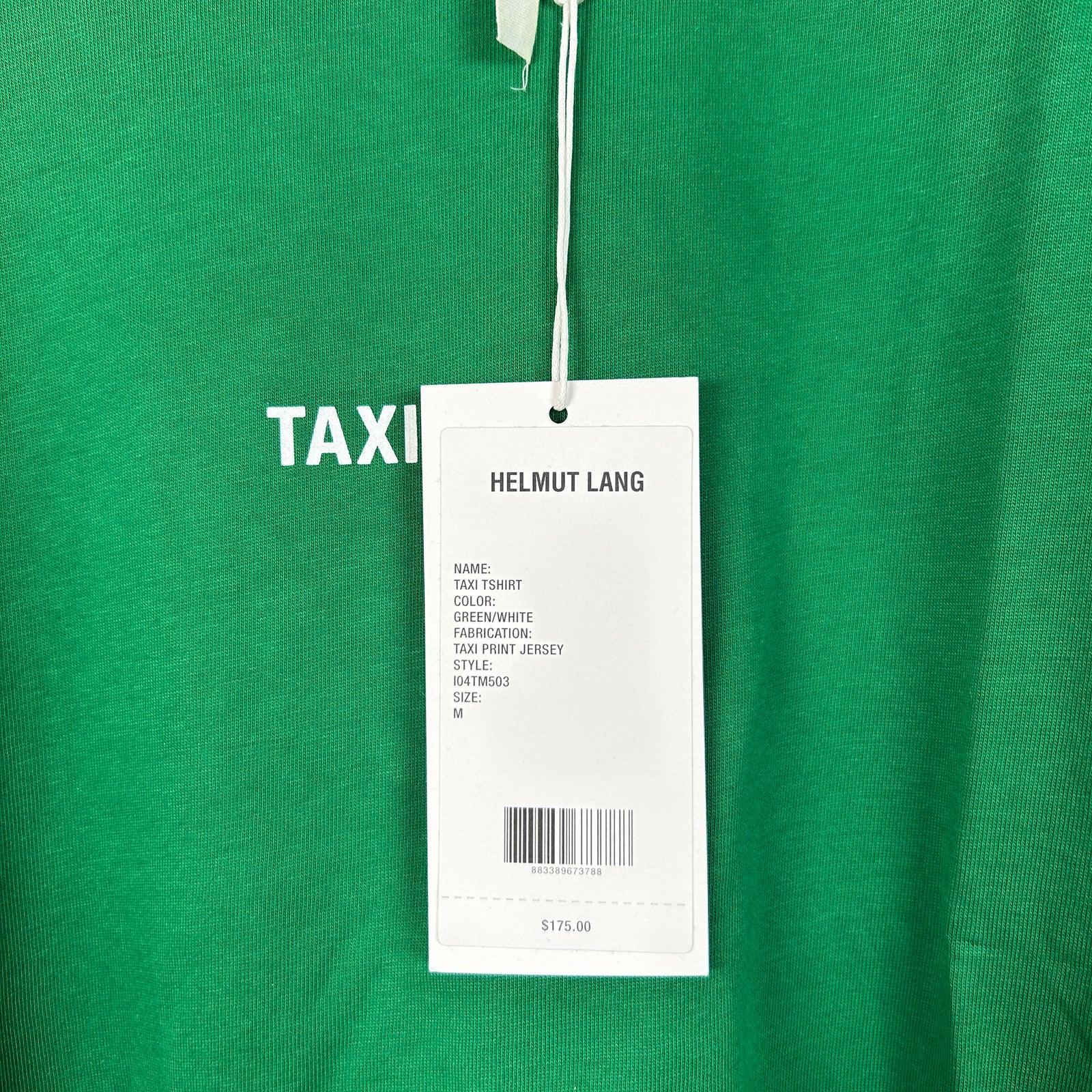Helmut Lang 'Taxi' Green T-Shirt Size M