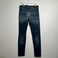 Amiri Dark-Wash Tigh Blue Logo MX1 Size 34