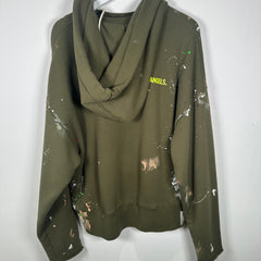 Palm Angels Green Paint Splatter Logo Hoodie Size S