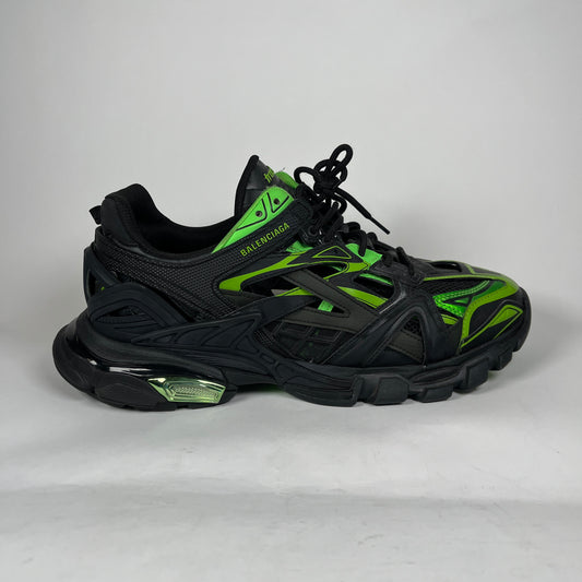 Balenciaga Black/Green Track 2 Sneaker Size 45