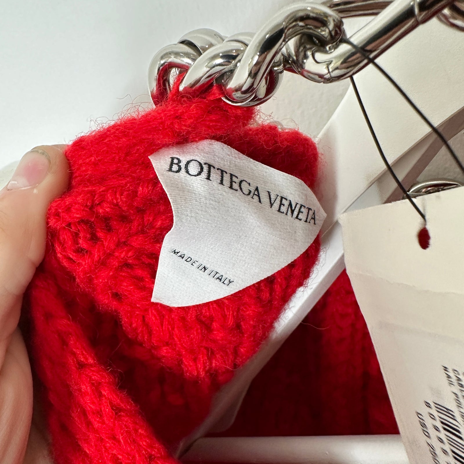 Bottega Veneta Open Back Cable Knit Red Sweater Size M