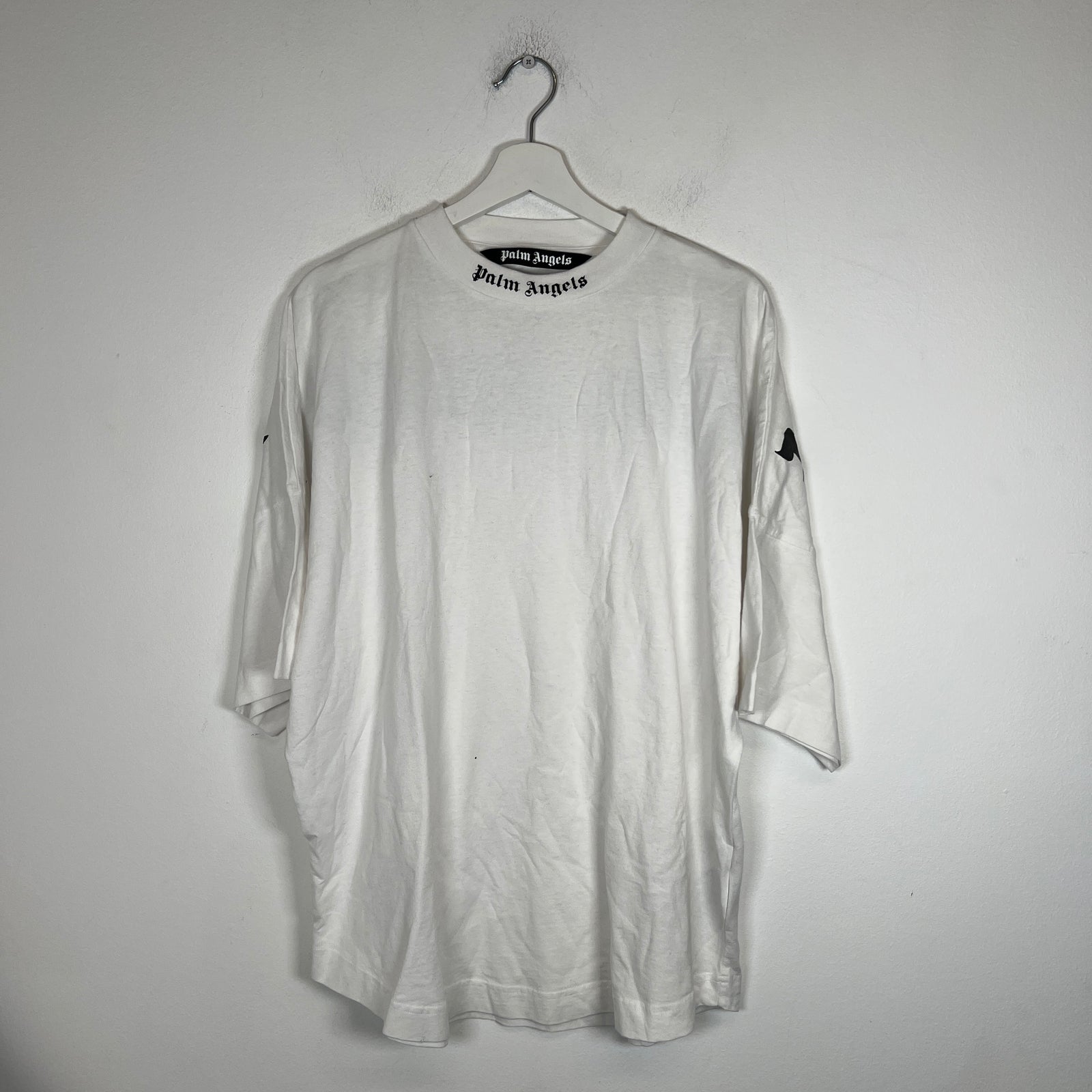 Palm Angels White/Black Logo T-shirt Size M