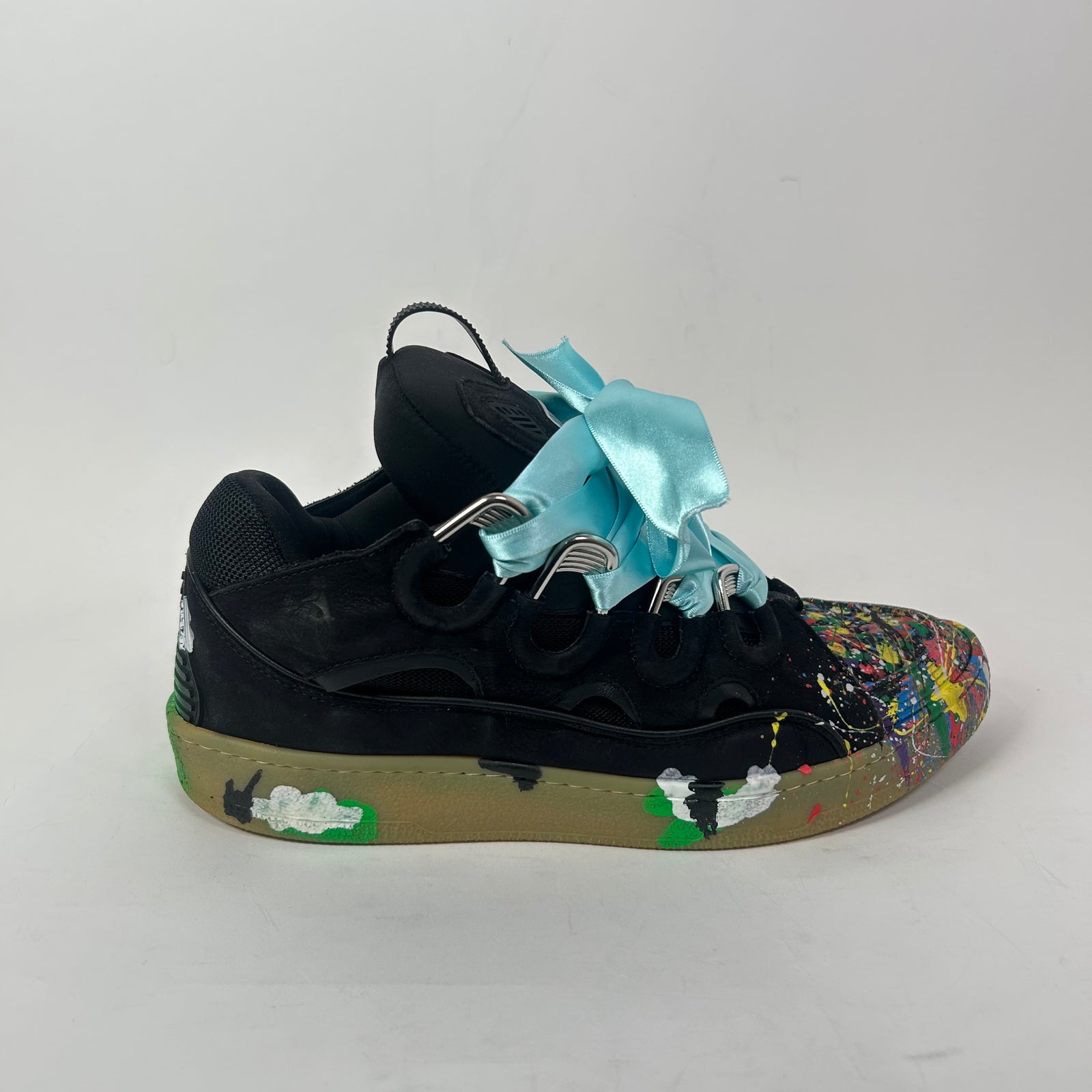 Lanvin x Gallery Dept Black Paint Splatter Curb Sneaker Size 43