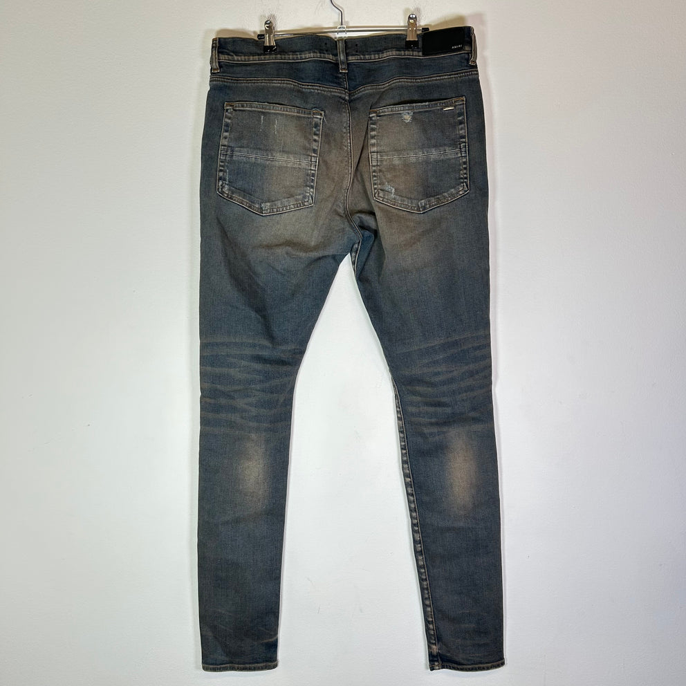 Amiri MX1 Mudwash Black Patch Jeans