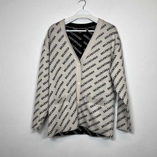 Balenciaga Jacquard Logo Cardigan