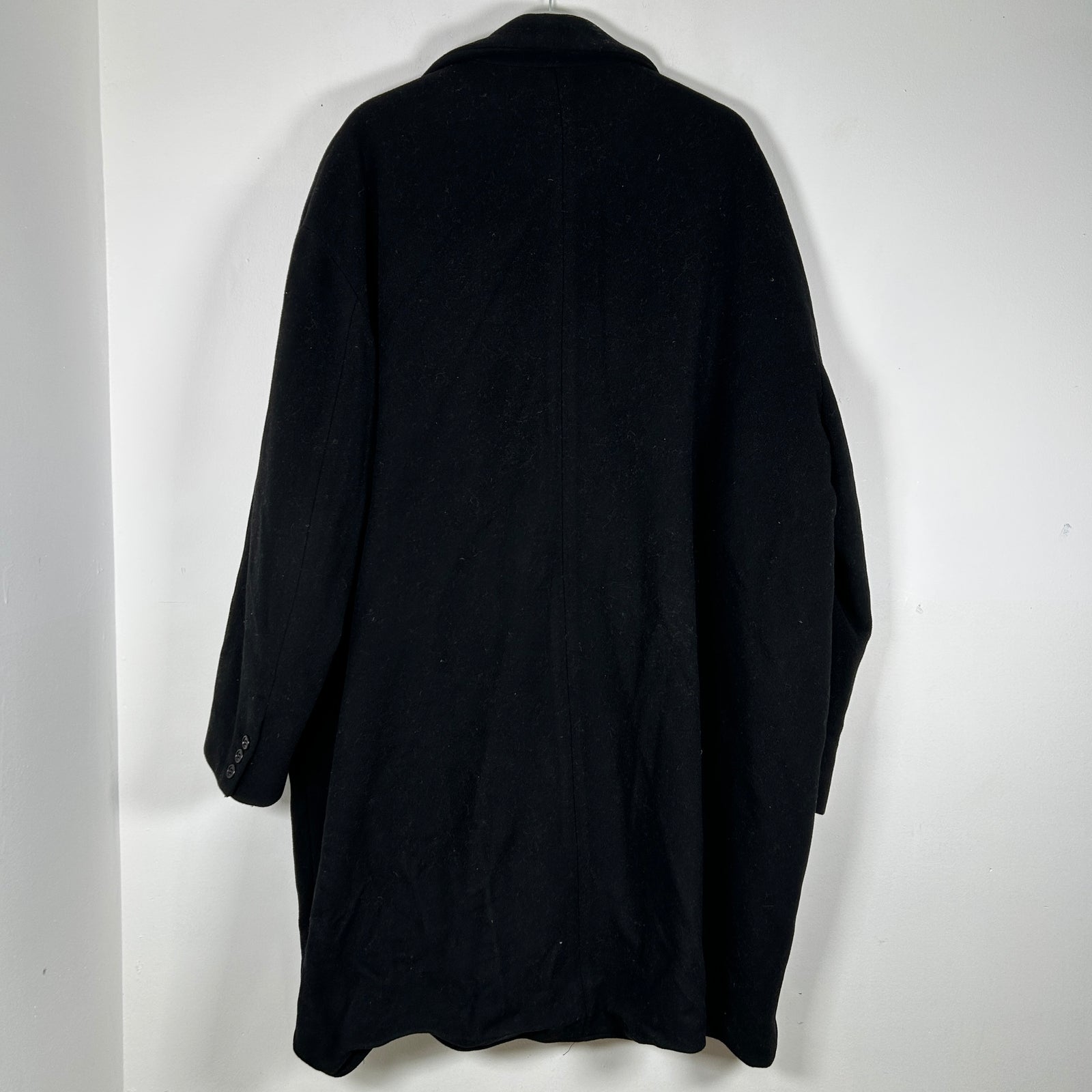 Dolce Gabbana Black Wool Trench Coat Size XL