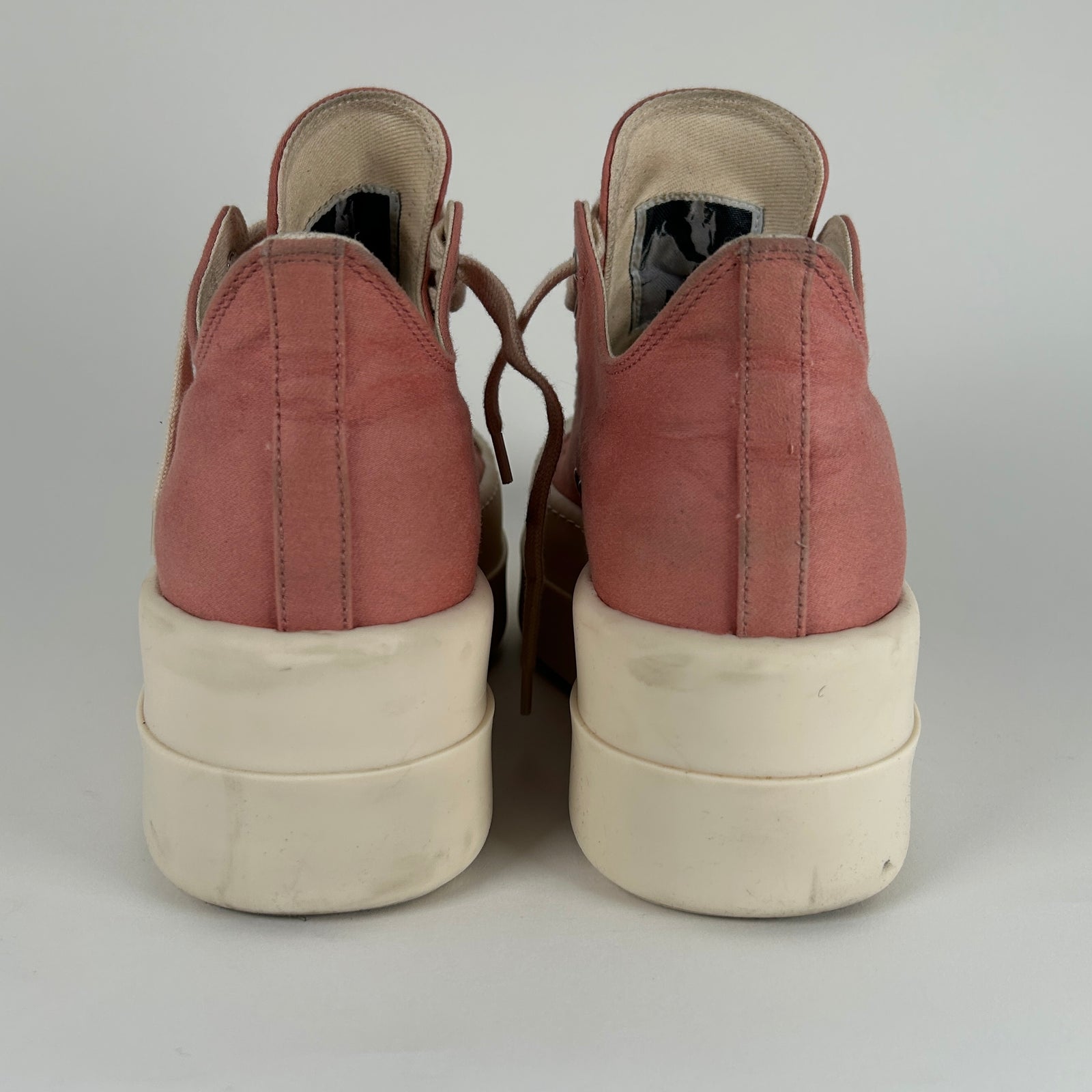 Rick Owens Pink Double Bumper Ramones Low Top Size 41