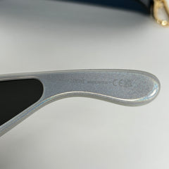 Loewe Wave Anagram Mask Silver Glitter Sunglasses