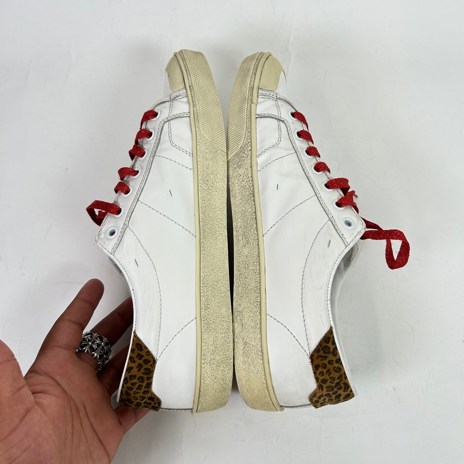 Saint Laurent SL 37 Diamond Leather Lowtop Sneakers