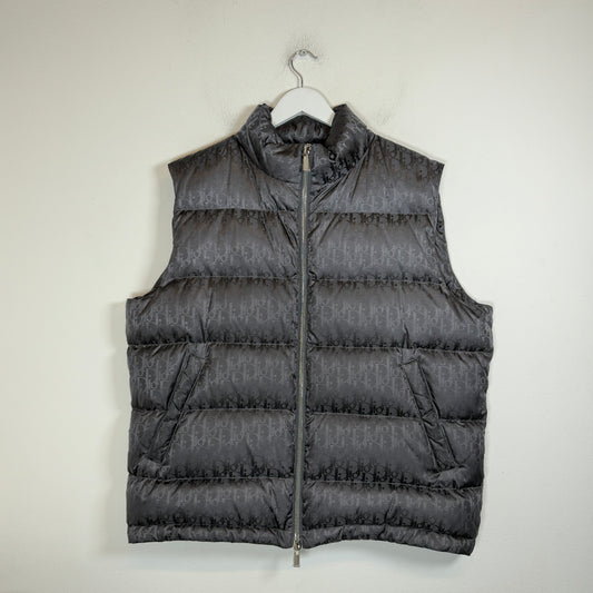 Dior Dark Grey Oblique Puffer Vest Size 56