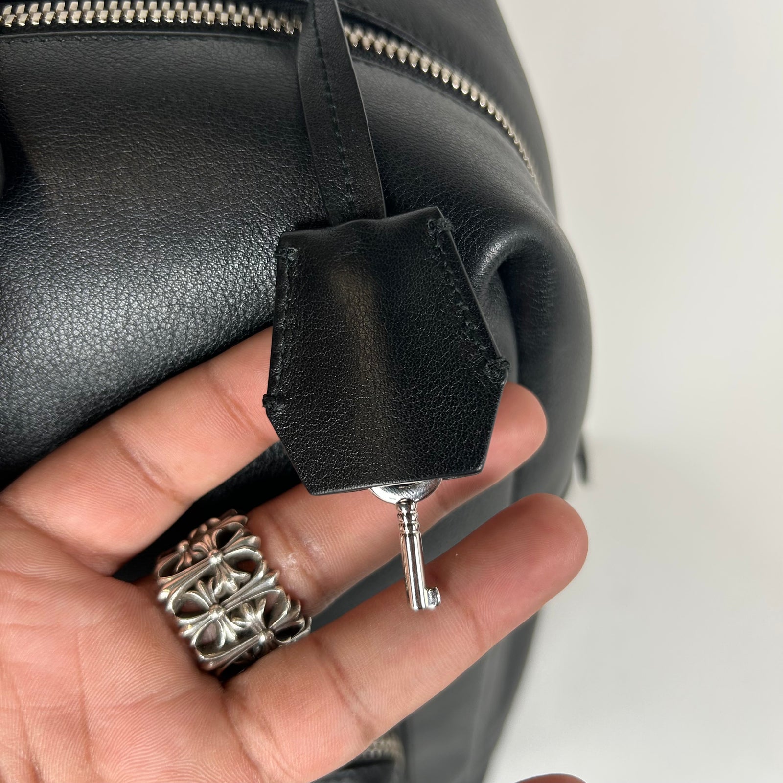 MCM Black Lamsbskin Leather Backpack