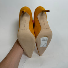 Manolo Blahnik Yellow Suede Pumps Size 38
