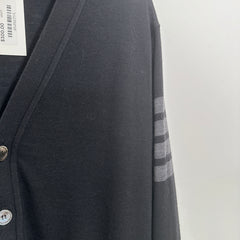 Thom Browne Black Cashmere 4 Bar Cardigan Size 2