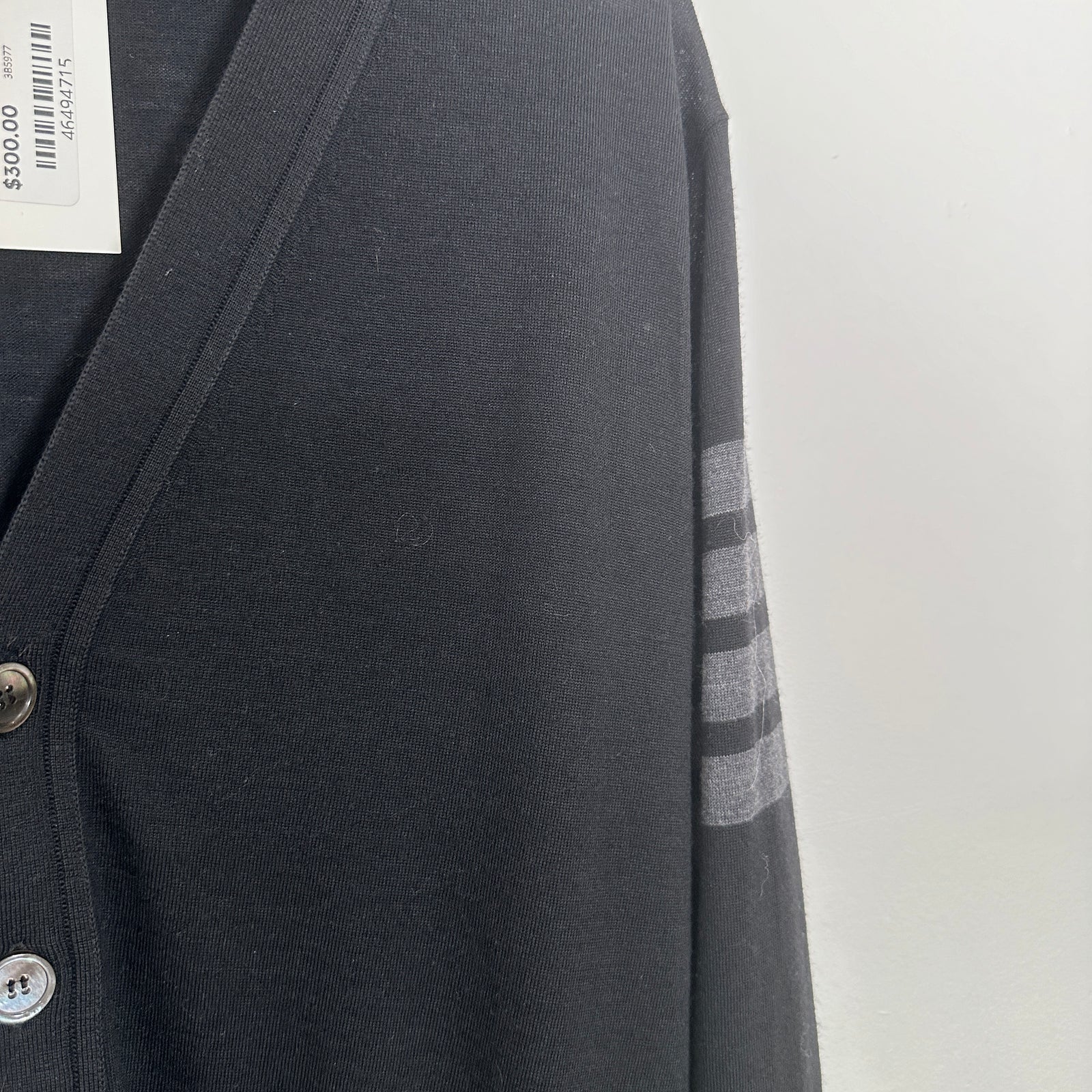 Thom Browne Black Cashmere 4 Bar Cardigan Size 2