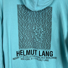 Helmut Lang Light Blue Distorted Hoodie Size L