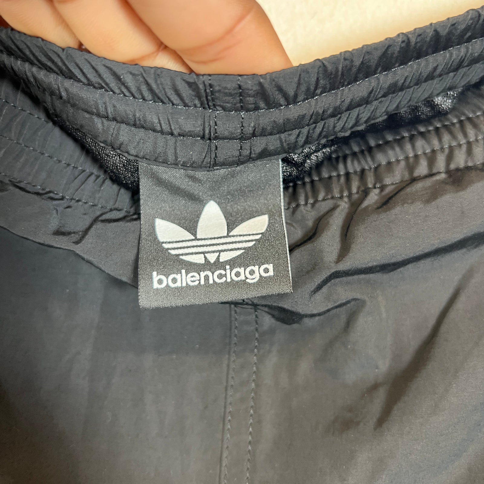 Balenciaga x Adidas Black Striped Nylon Track Pants Size 32