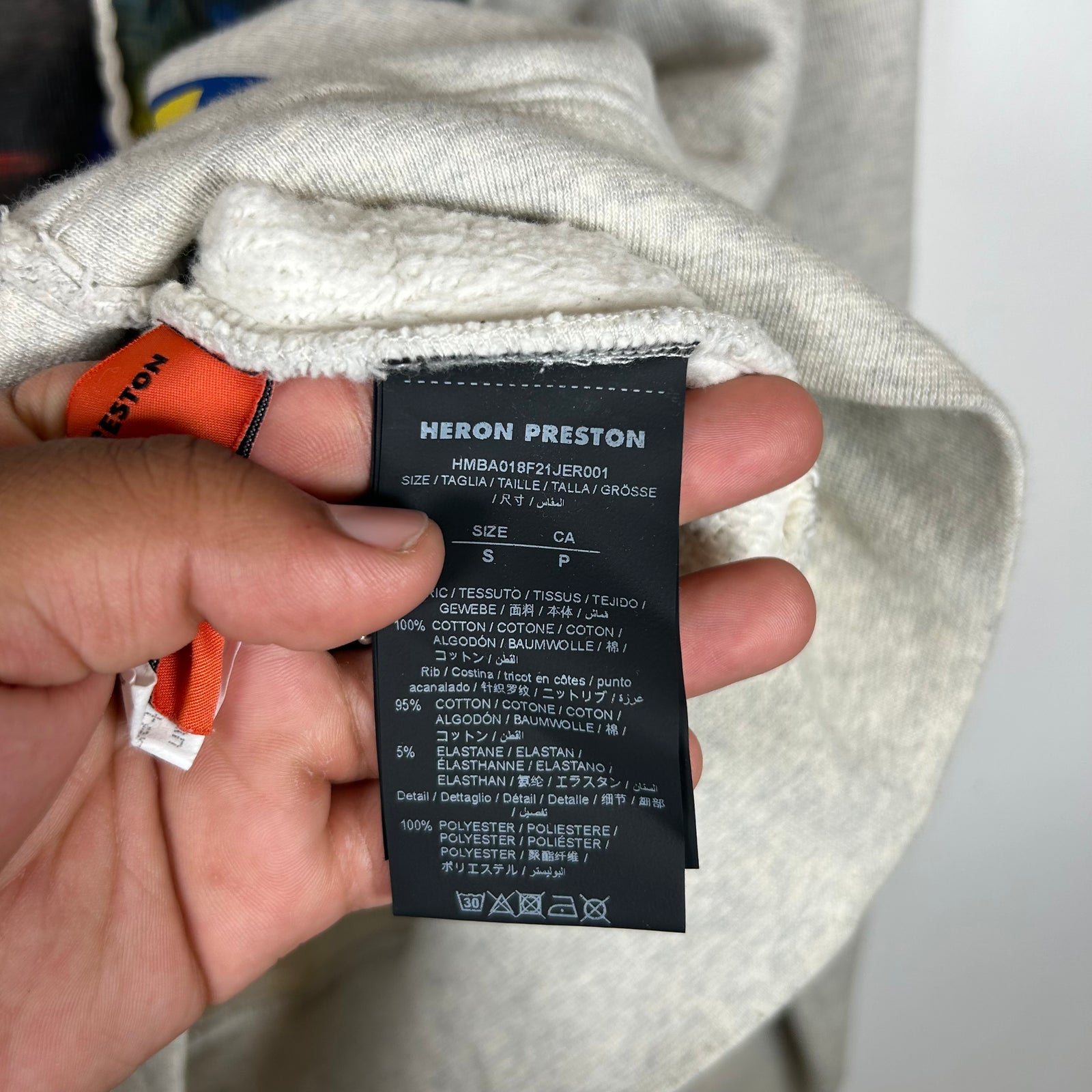 Heron Preston Grey Split Logo Crewneck Size S