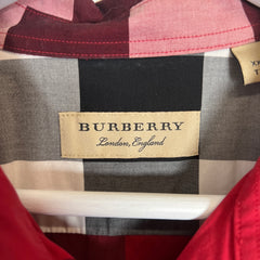 Burberry Red Plaid Shirt Size 2XL