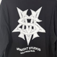 Midnight Studios Logo Graphic Black Long Sleeve Size XL