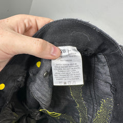 Endless Black/Yellow Embroidered Jeans Size 28