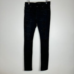 Amiri Black Applique Logo Denim Jeans Size 30