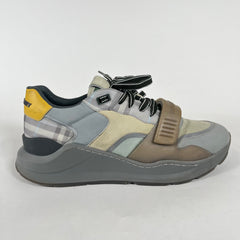 Burberry Grey/Yellow Ramsey Sneakers Size 44