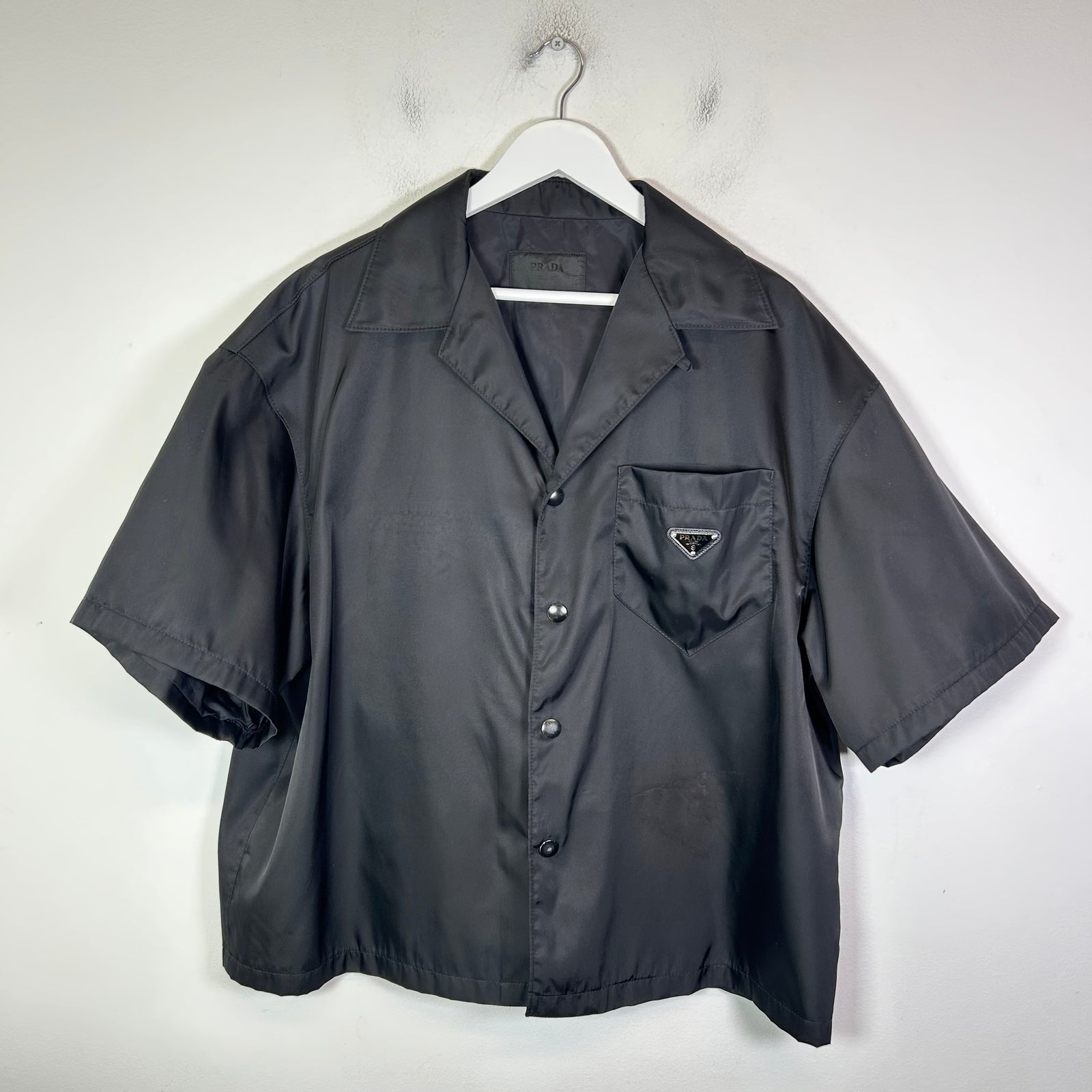 Prada Re-Nylon Logo Button-Up Shirt