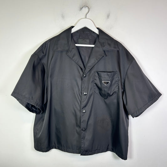 Prada Re-Nylon Logo Button-Up Shirt