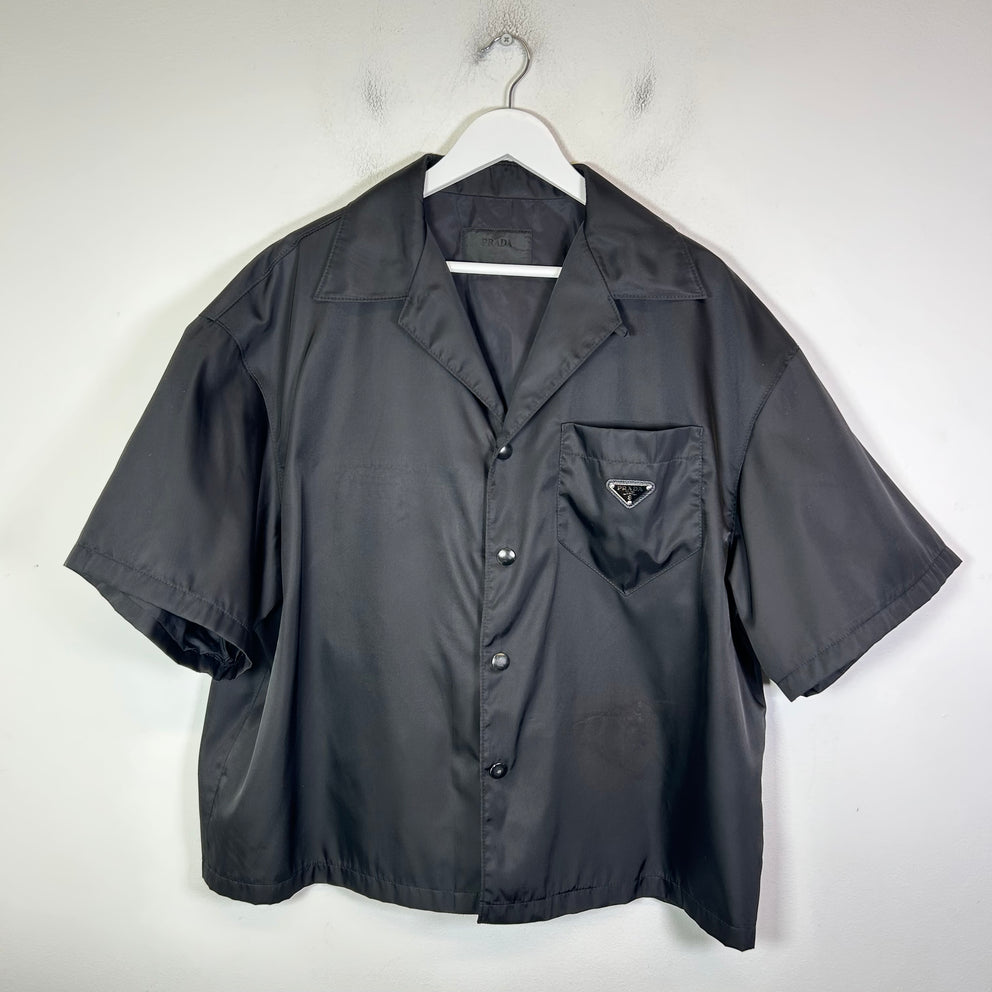 Prada Re-Nylon Logo Button-Up Shirt