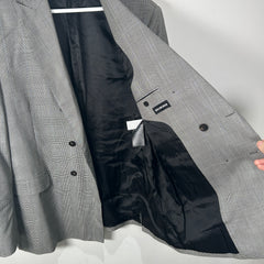 Balenciaga FW21 Grey Checkered Wool Oversized Blazer Size 42