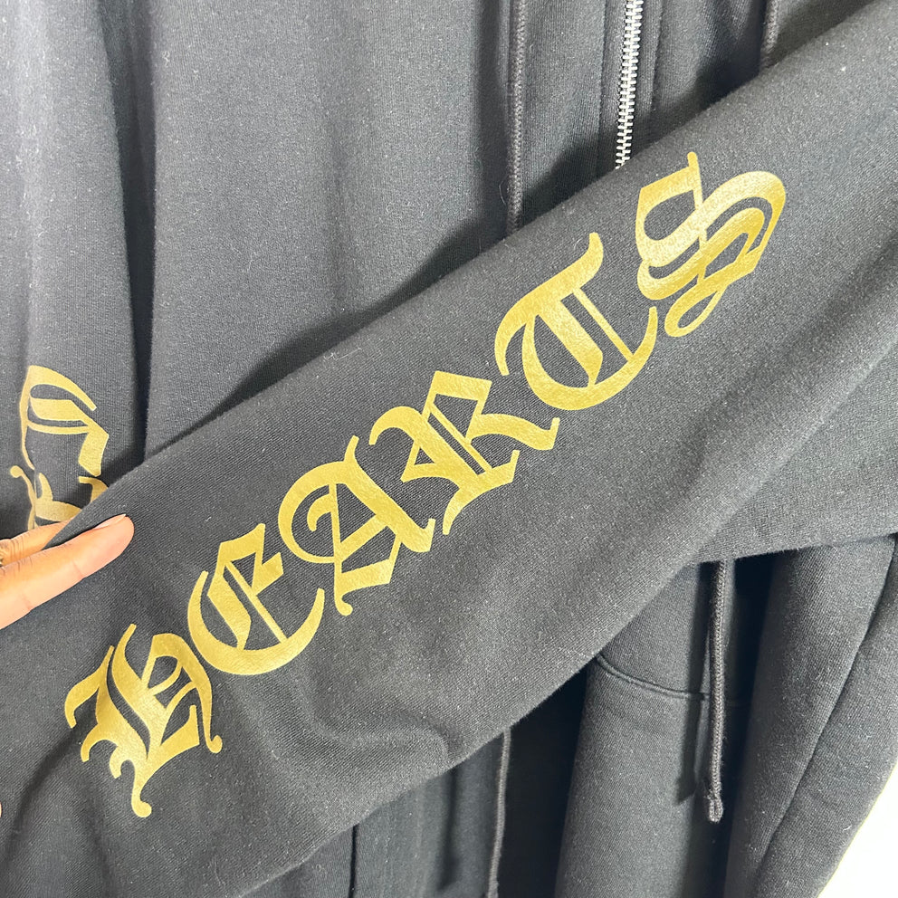 Chrome Hearts Vertical Logo Zip-Up Hoodie