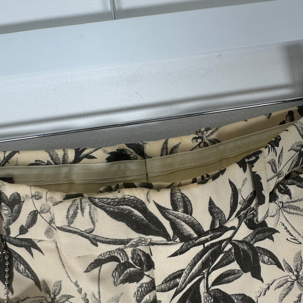 Gucci Black Ivory Floral Pants Size 32