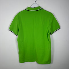 Prada Neon Green Block Logo Polo Shirt Size L